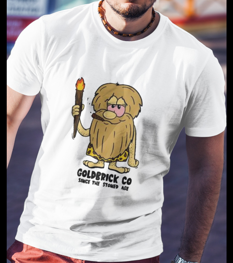 Goldbrick Co Since The Stoned Age Caveman With Torch And Cigar T-Shirt