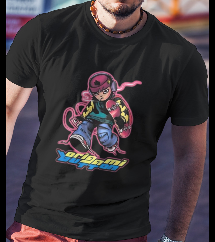 Origami Button Street Skater Youth T-Shirt