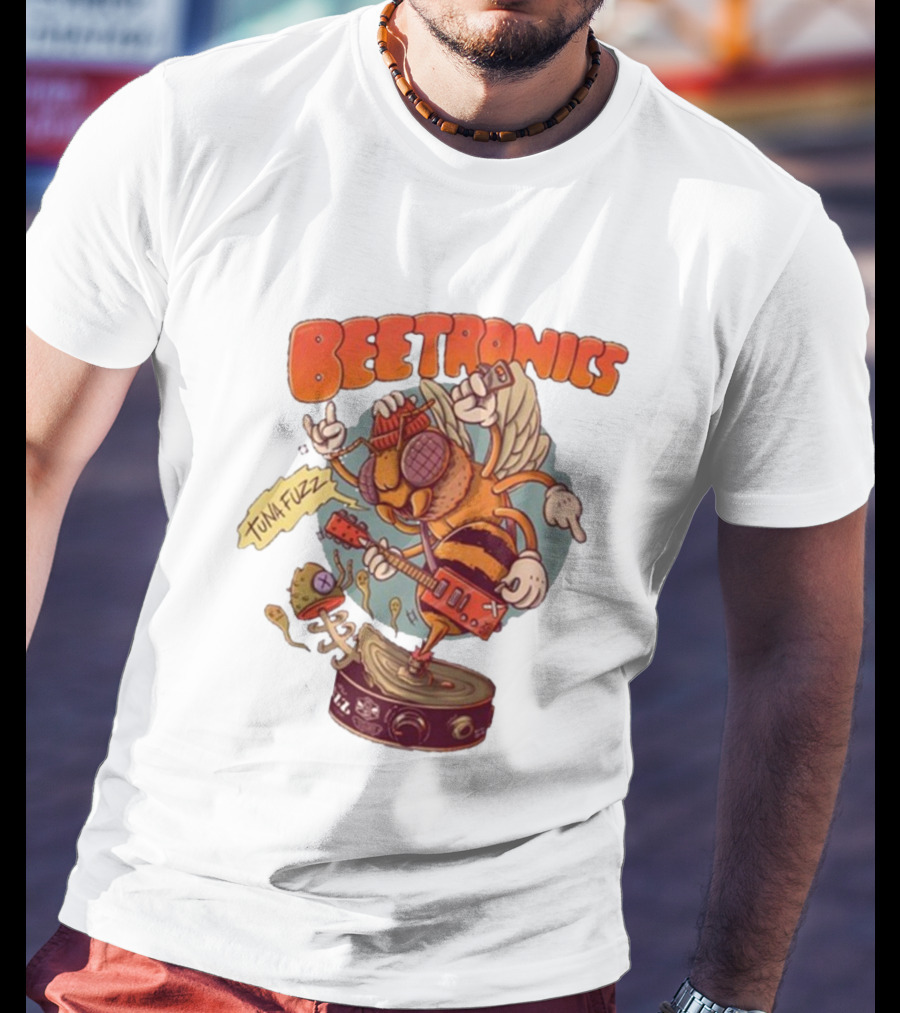 Beetronics Tuna Fuzz Rocking Bee On Amplifier T-Shirt