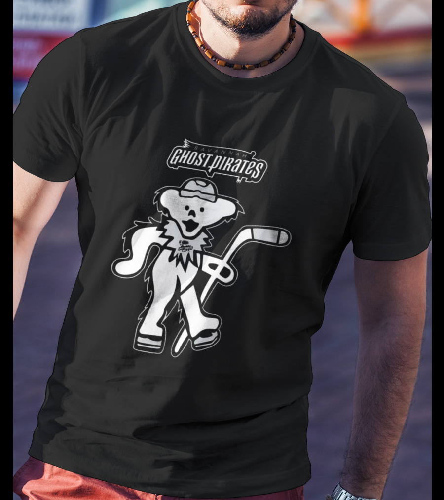 Savannah Ghost Pirates Grateful Dead Bear Hockey 2025 T-Shirt
