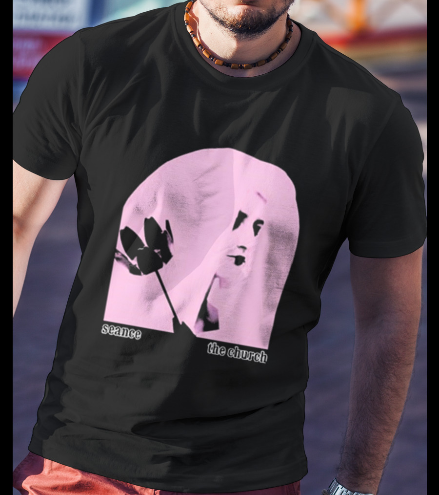 The Church Seance Pink Portrait With Flower T-Shirt