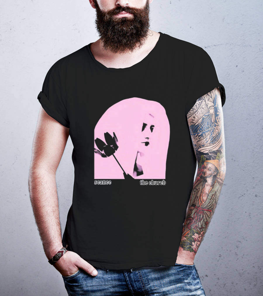 The Church Seance Pink Portrait With Flower T-Shirt