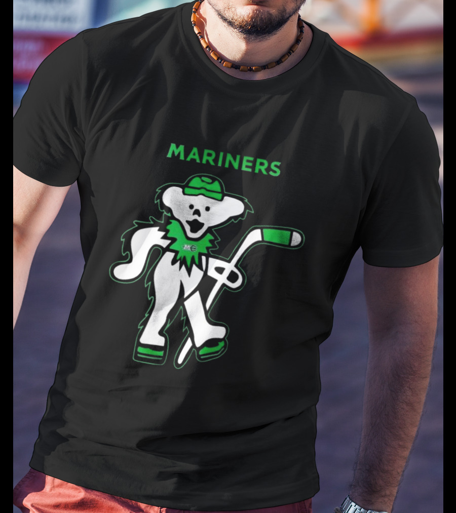 Maine Mariners 2025 Grateful Dead Night Hockey Dancing Bear T-Shirt
