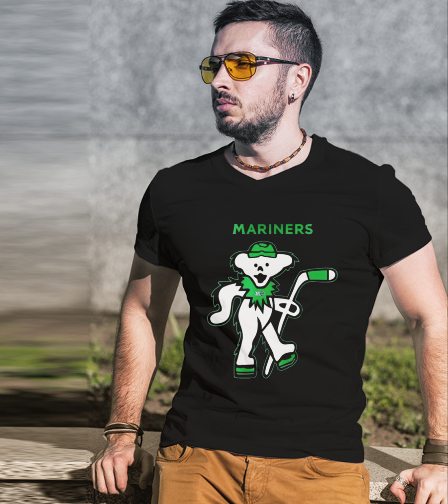 Maine Mariners 2025 Grateful Dead Night Hockey Dancing Bear T-Shirt
