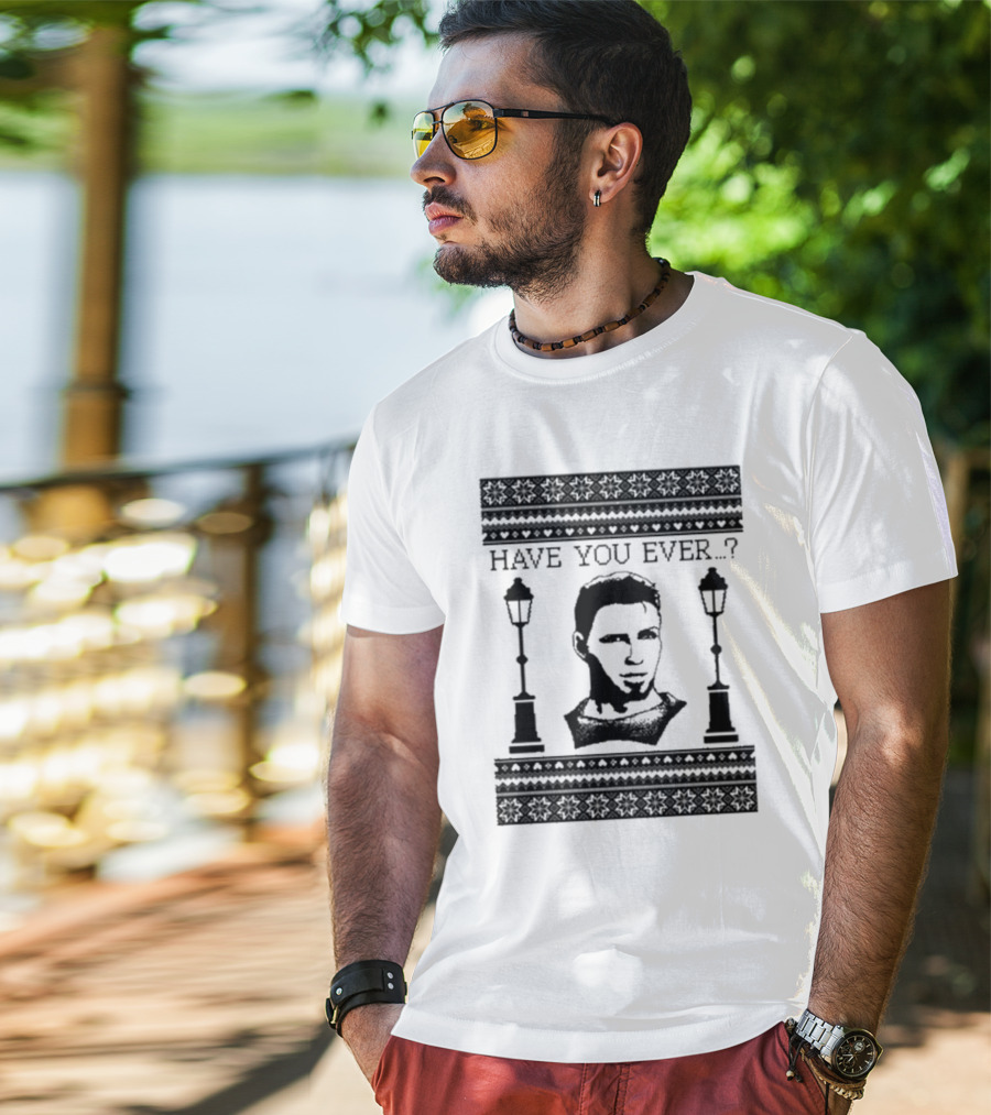 Dragon Age Alistair Have You Ever Ugly Christmas Sweater With Lamp Posts T-Shirt