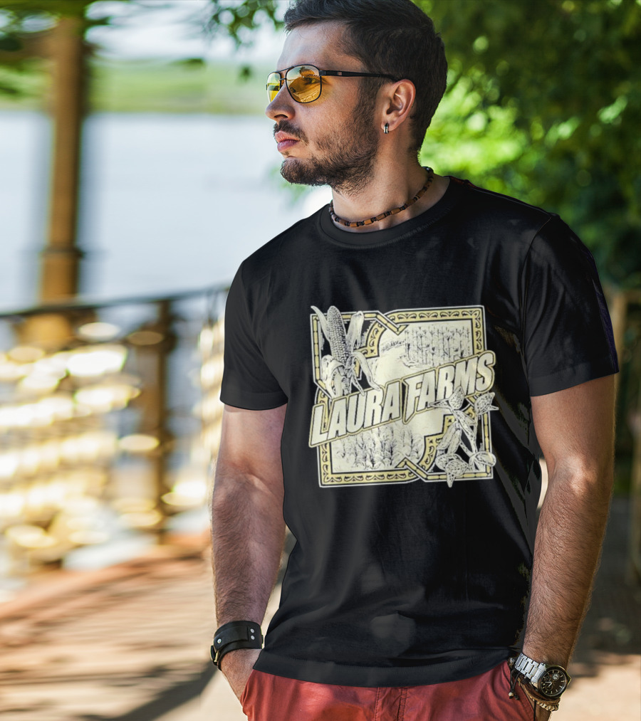 Laura Farms Corn And Agriculture Scene T-Shirt