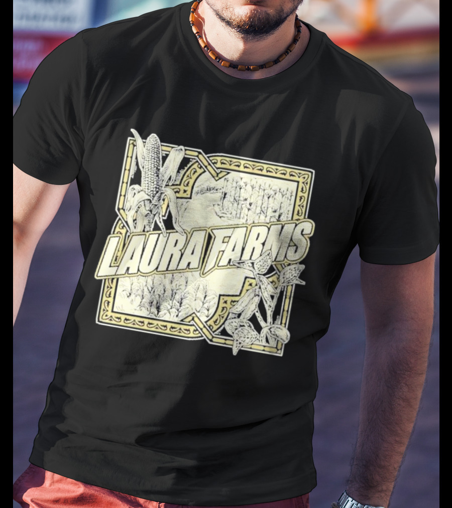Laura Farms Corn And Agriculture Scene T-Shirt