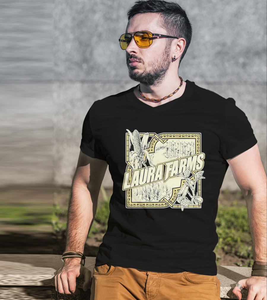 Laura Farms Corn And Agriculture Scene T-Shirt