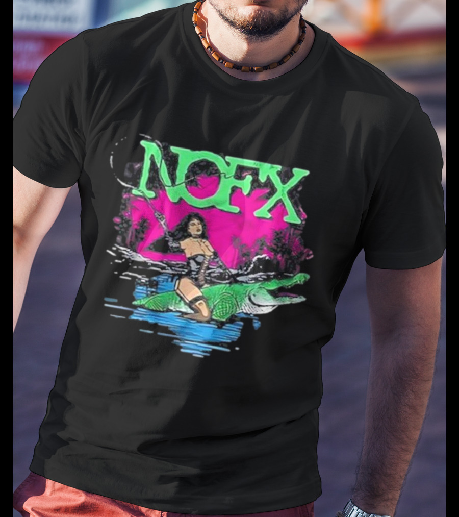 NOFX Alligator Woman Swamp Scene T-Shirt