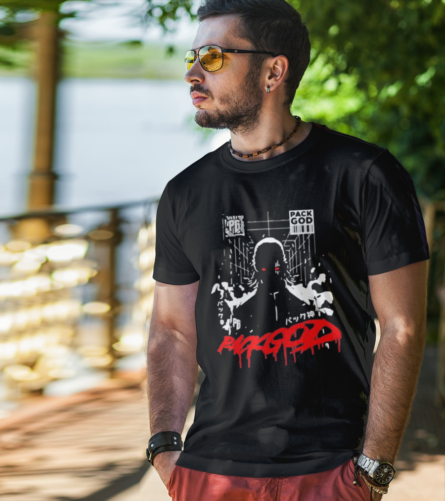 Packgod PG Red Eyes Urban Barcode Aesthetic T-Shirt