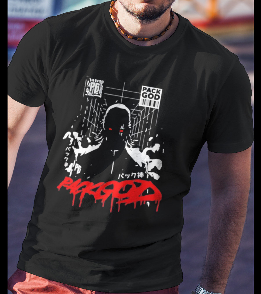 Packgod PG Red Eyes Urban Barcode Aesthetic T-Shirt