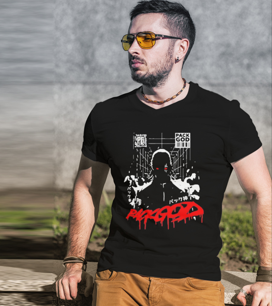 Packgod PG Red Eyes Urban Barcode Aesthetic T-Shirt