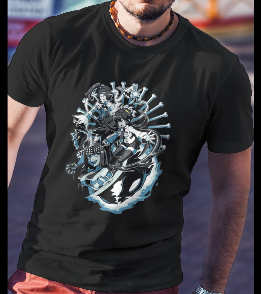 Skullgirls Parasites Filia Squigly Eliza Characters T-Shirt