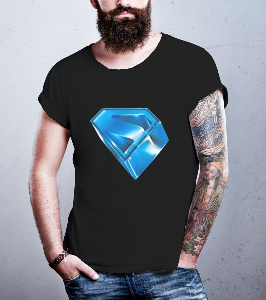 Superman 2025 Movie Stylized S-Shield Blue Diamond Emblem T-Shirt