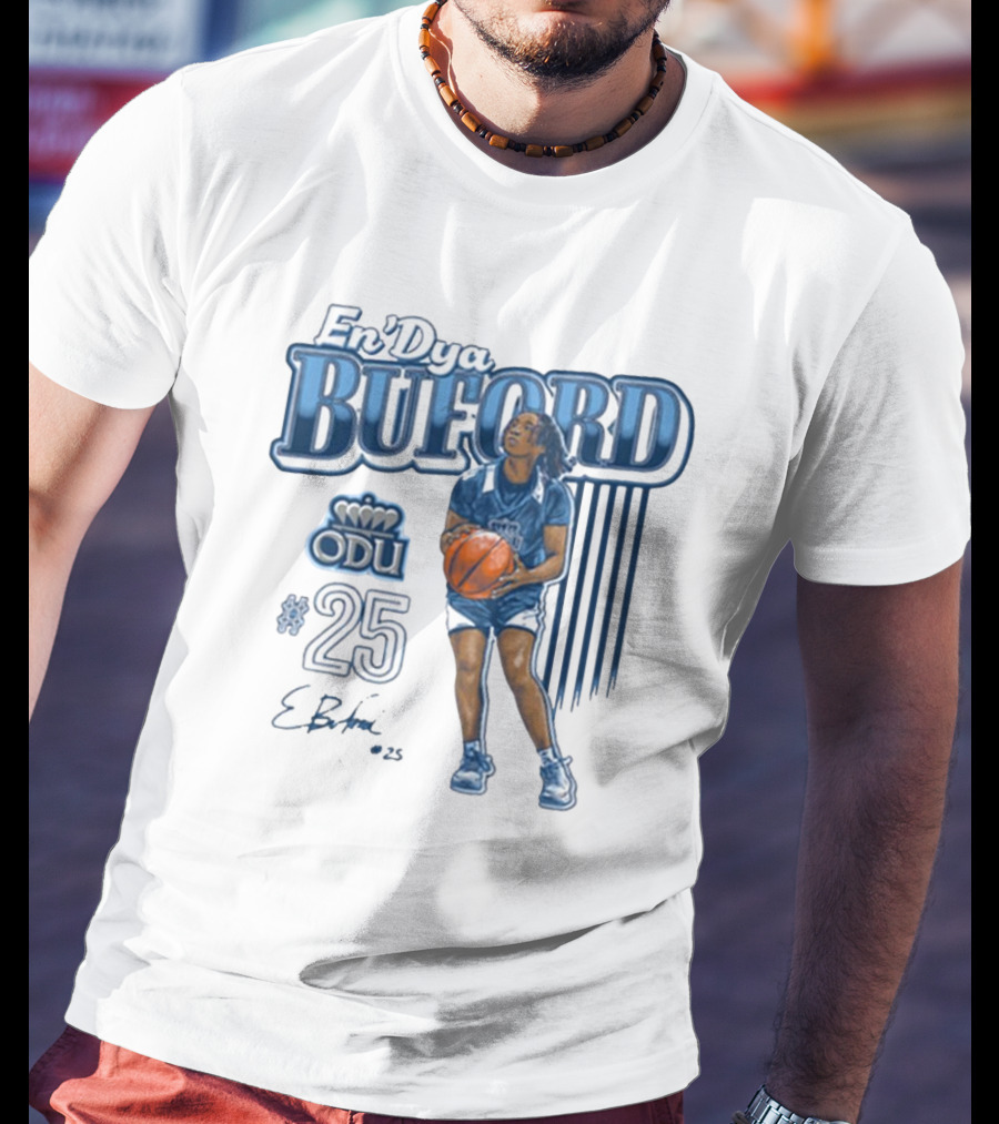 En’Dya Buford ODU #25 Monarchs Basketball Carolina Classics Signature T-Shirt