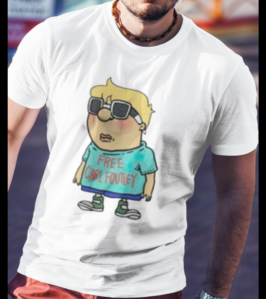 Free Carl Foutley Character With Sunglasses And Green Sneakers T-Shirt