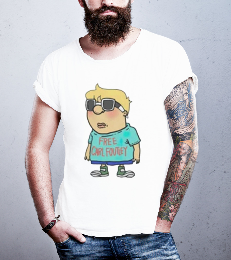 Free Carl Foutley Character With Sunglasses And Green Sneakers T-Shirt