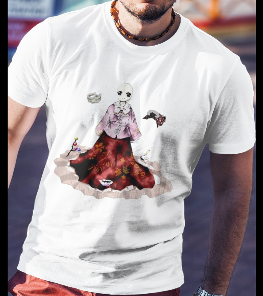 Kaguya Houraisan Fantasy Minimalist Floral Kimono T-Shirt