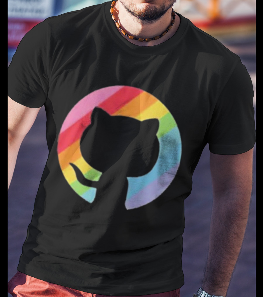 Invertocat Pride Github Merch Rainbow T-Shirt
