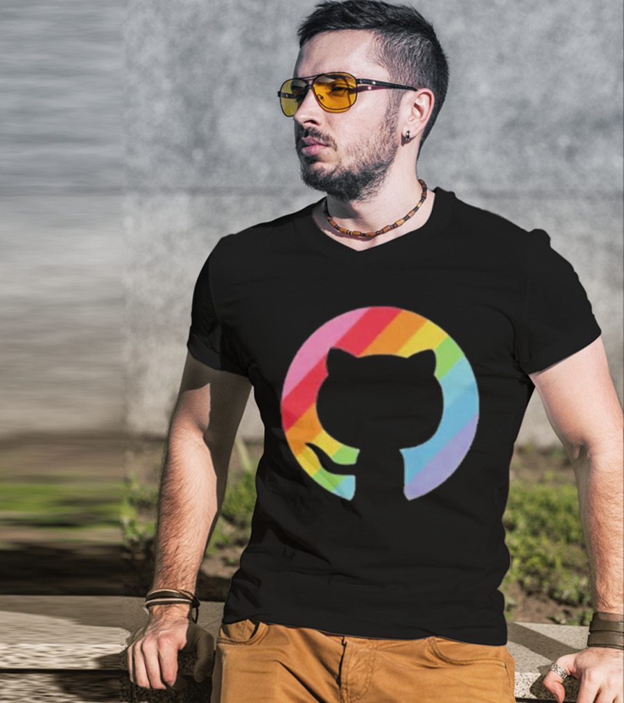 Invertocat Pride Github Merch Rainbow T-Shirt