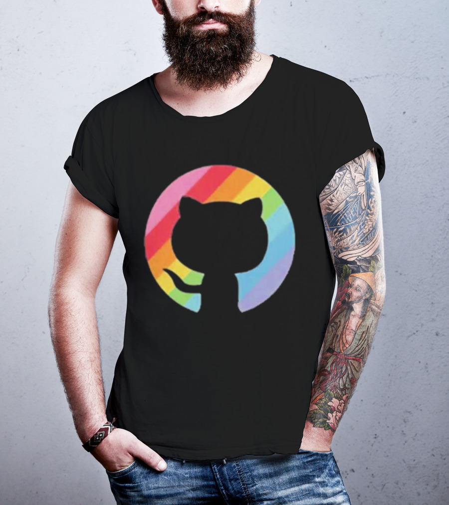 Invertocat Pride Github Merch Rainbow T-Shirt