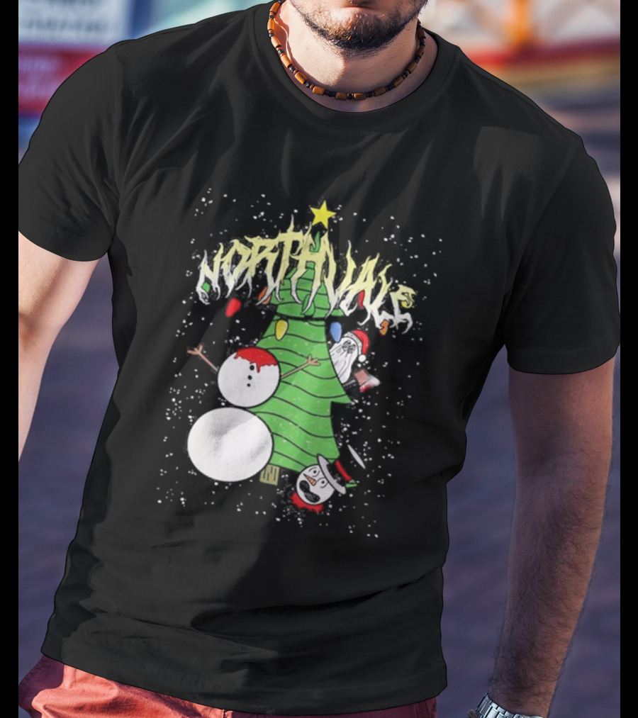 Northvale Headless Snowman Christmas Tree Festive Holiday Scene T-Shirt