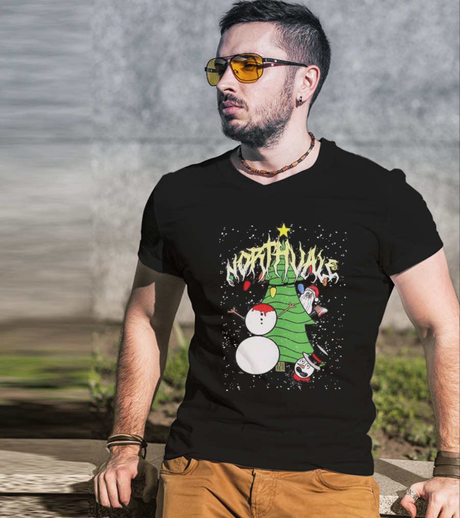 Northvale Headless Snowman Christmas Tree Festive Holiday Scene T-Shirt