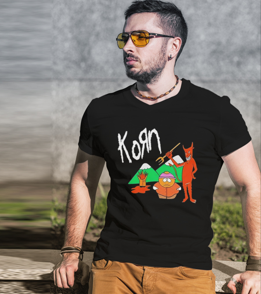 Korn 1999 South Park Character Devil Mountains T-Shirt