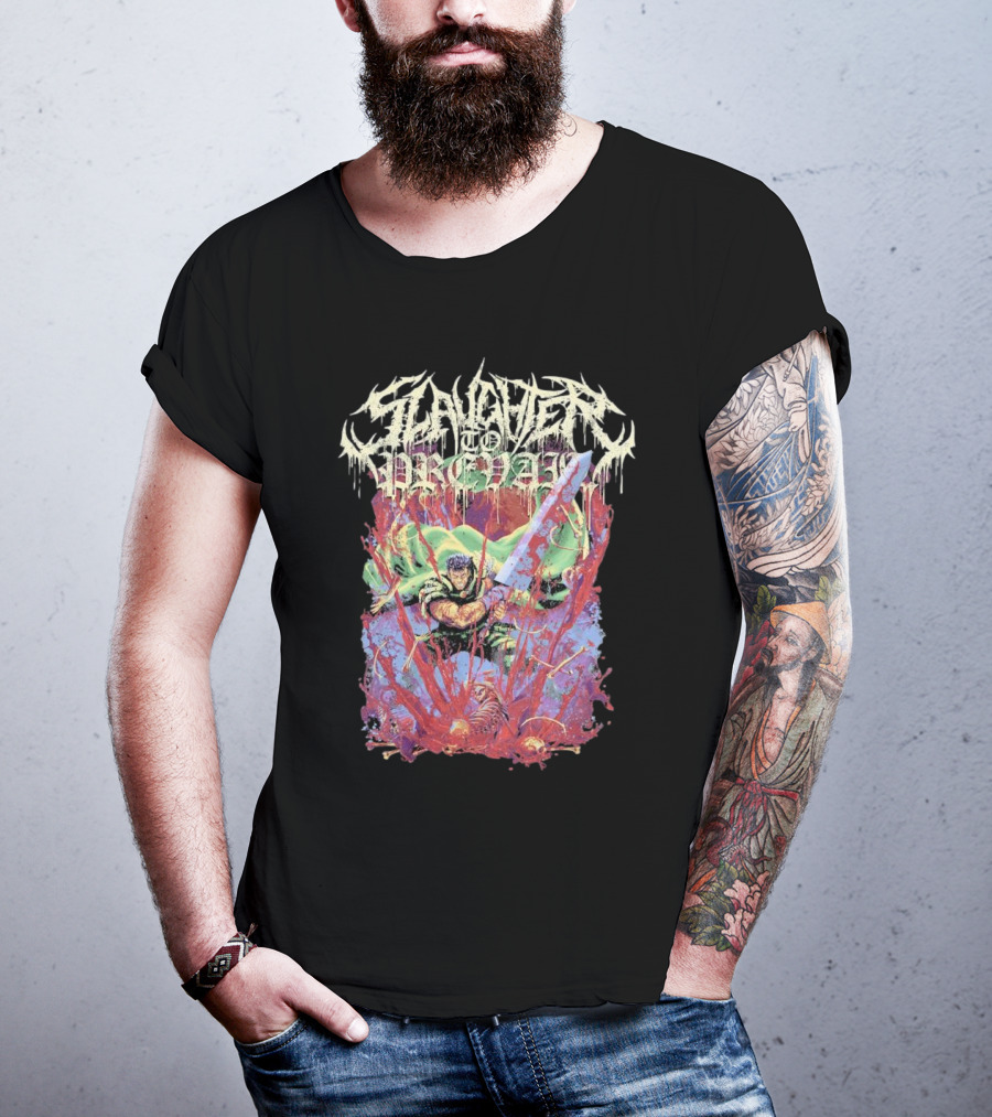 Slaughter To Prevail Guts Berserker Warrior With Sword In Blood And Guts T-Shirt