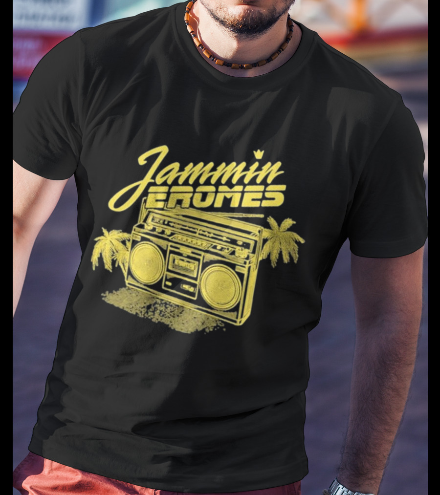 Jammin Jerome's Boombox Tropical Vibes Snowfall Collection T-Shirt