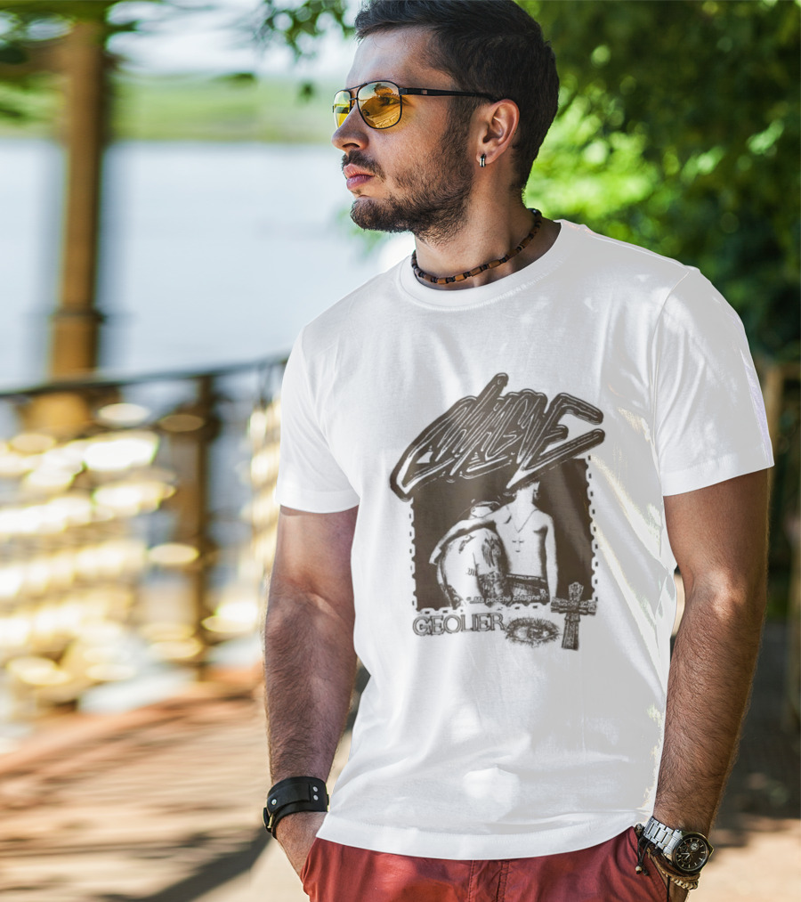 Geolier Chiagne Na Pecché Chiagne Cross Tattoo T-Shirt