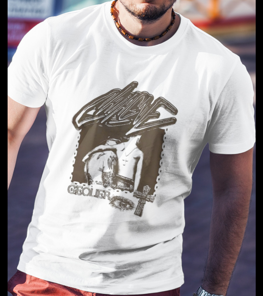 Geolier Chiagne Na Pecché Chiagne Cross Tattoo T-Shirt
