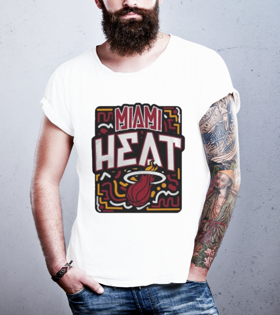 MIAMI HEAT Vibes Basketball Flame T-Shirt