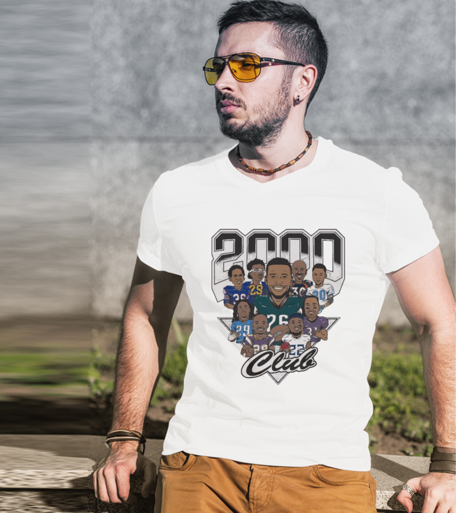2000 Club NFL All Team Cam Lewis Saquon Barkley Caricatures T-Shirt