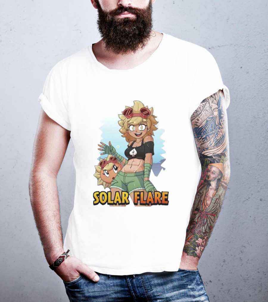 Solar Flare Anime Style Character With Blonde Hair And Goggles T-Shirt
