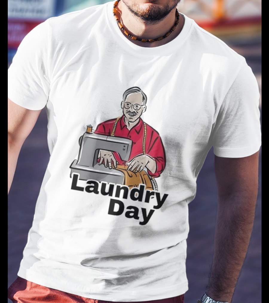 Laundry Day Retro Tailor With Sewing Machine T-Shirt