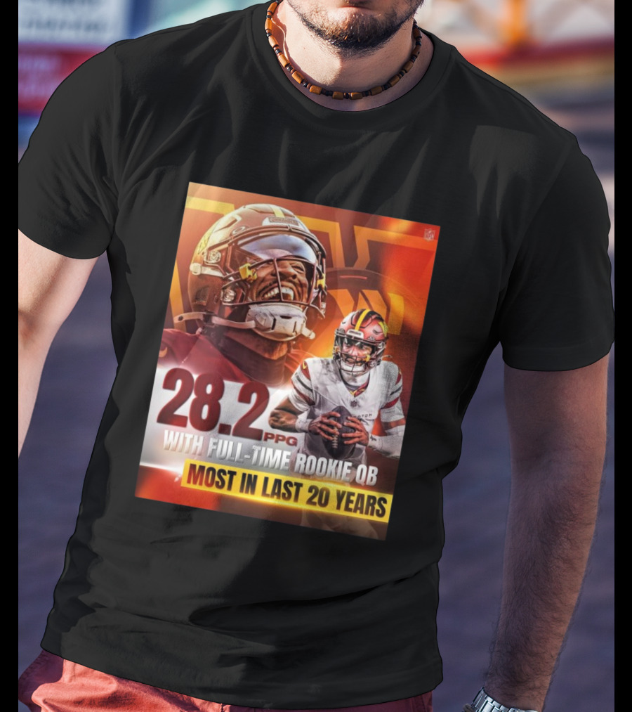 Washington Commanders NFL 28.2 PPG With Full-Time Rookie QB Most In Last 20 Years T-Shirt