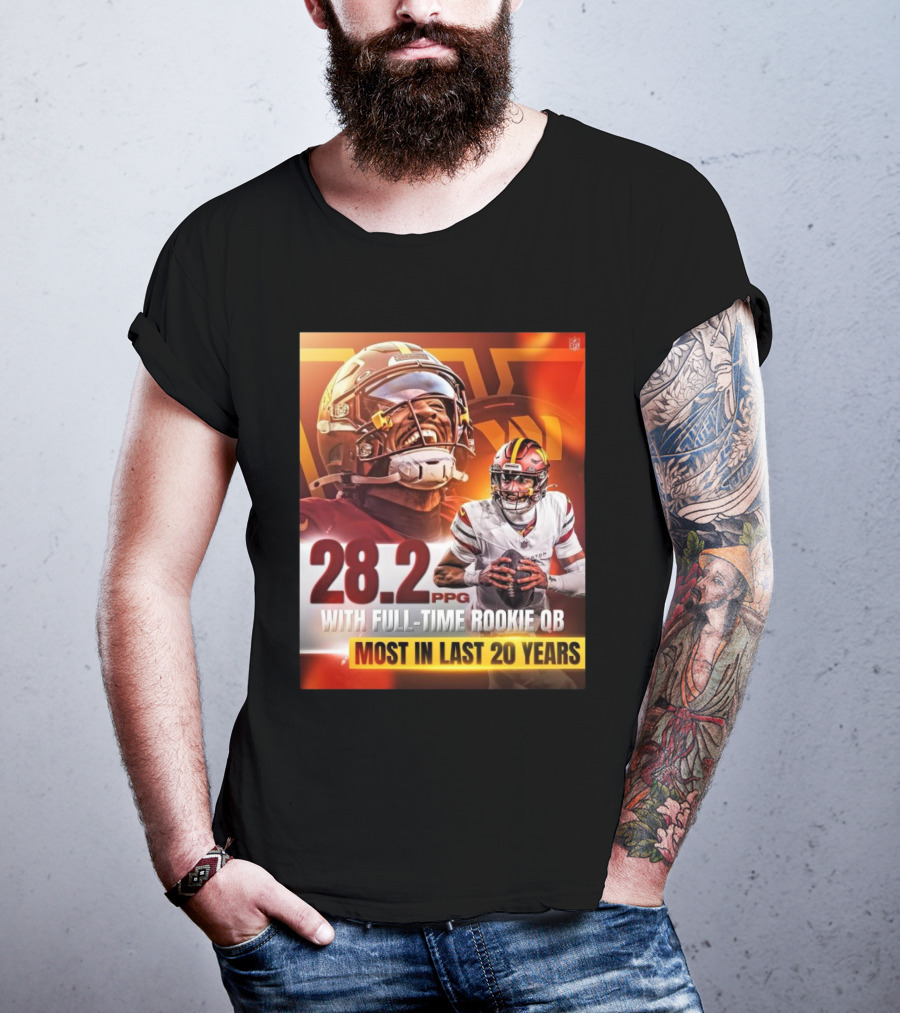Washington Commanders NFL 28.2 PPG With Full-Time Rookie QB Most In Last 20 Years T-Shirt