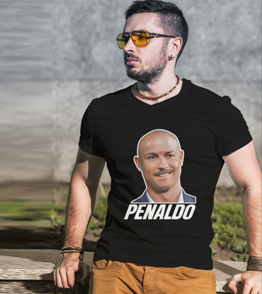 Bruhtees Penaldo Head Bald Mustache T-Shirt