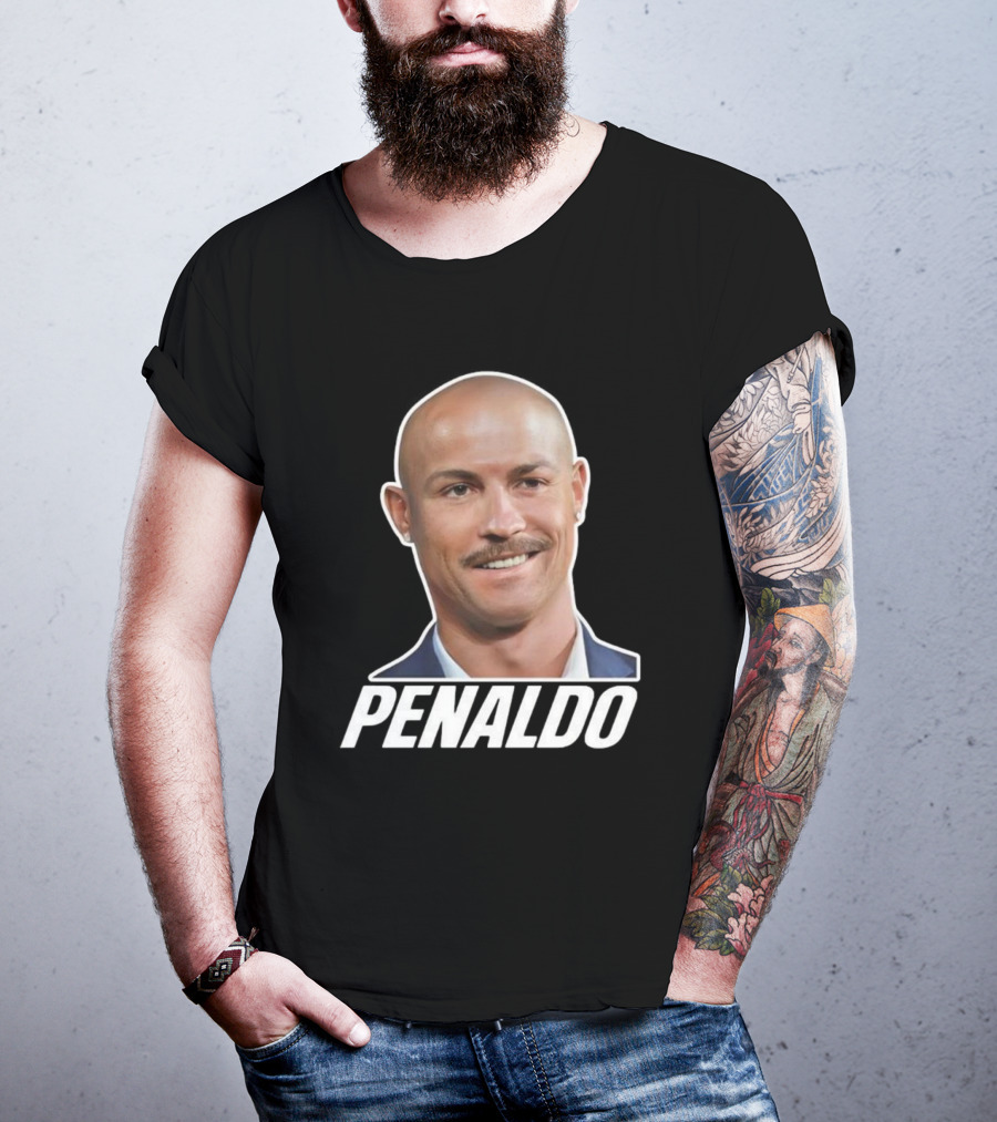 Bruhtees Penaldo Head Bald Mustache T-Shirt