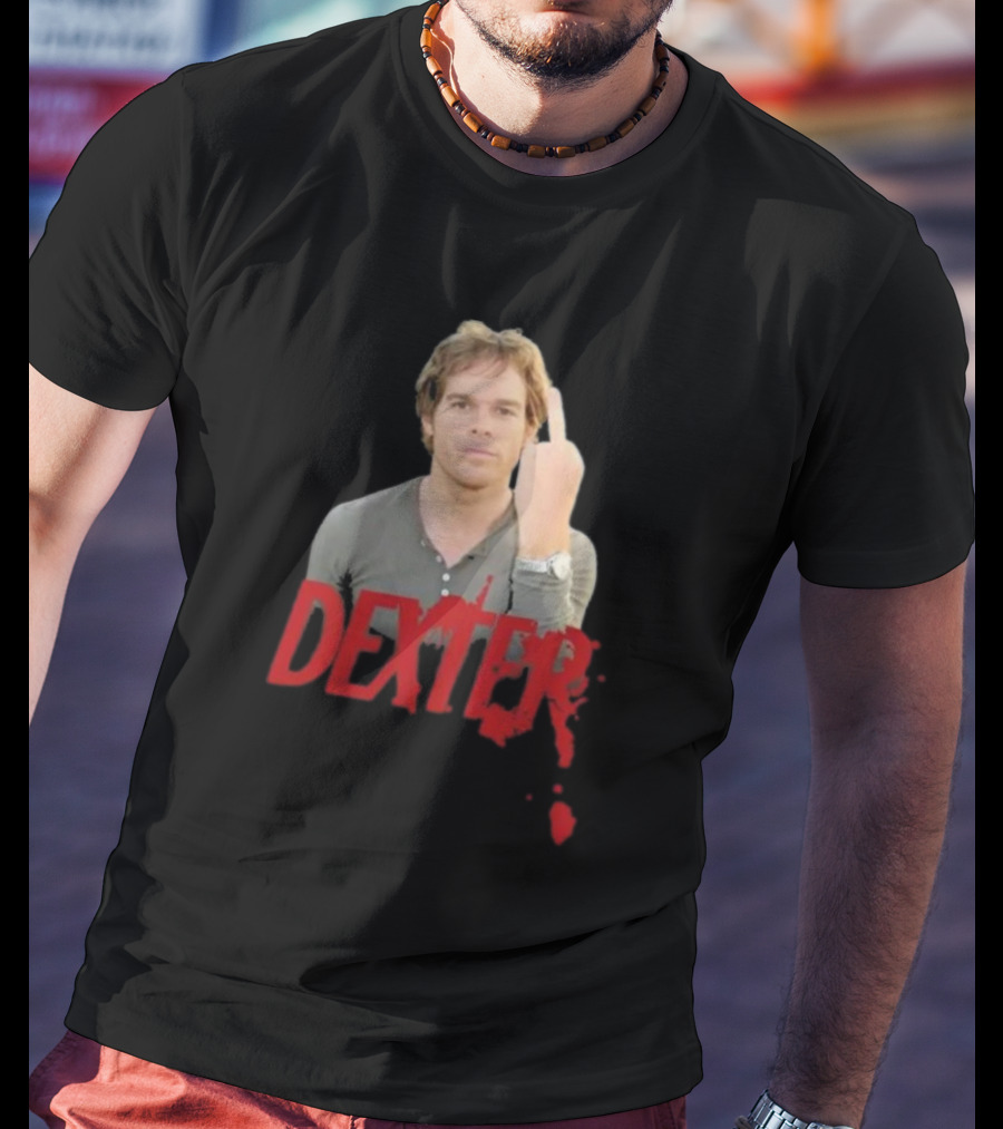 Dexter Middle Finger Blood Splatter T-Shirt