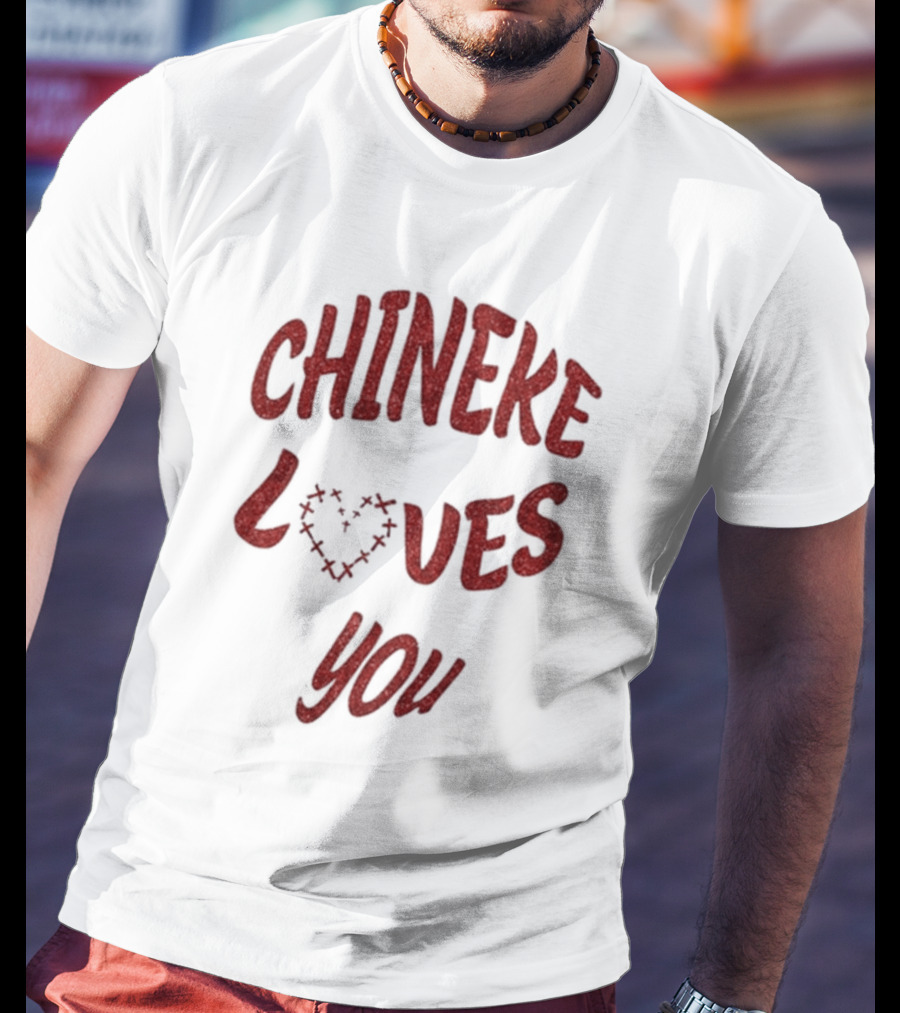 Chineke Loves You Heart Design Christmas T-Shirt