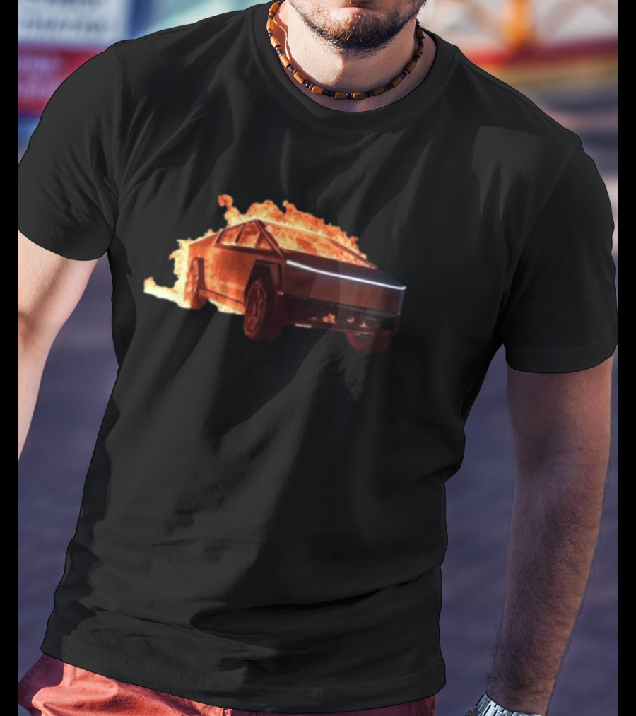TexasTSLA Cybertruck Resilient To Explosions In Fiery Display T-Shirt