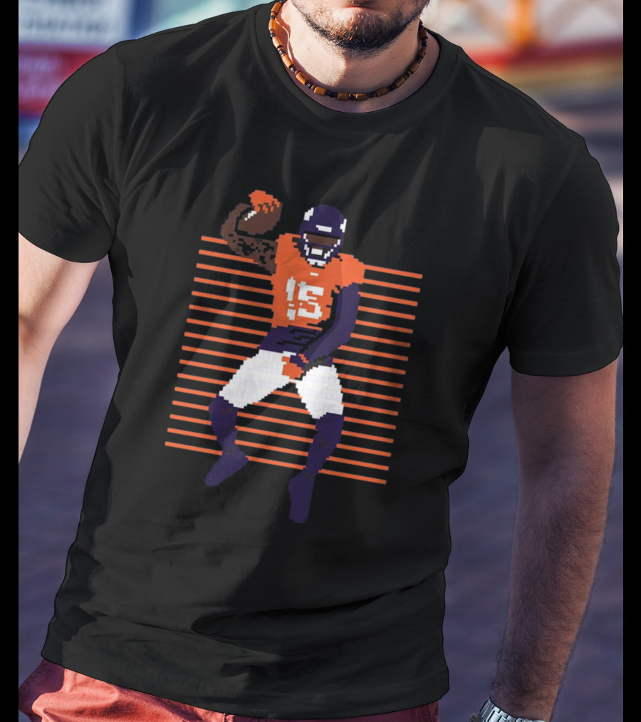 16-BIT Jump Grab Nik Bonitto Denver Broncos NFL Pixel T-Shirt