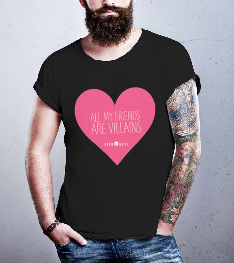 Blumhouse All My Friends Are Villains Valentine’s Heart T-Shirt