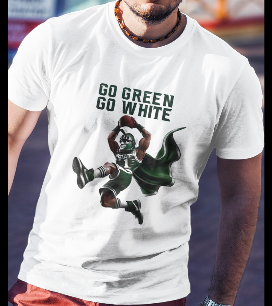 Michigan State Spartans Go Green Go White Football Mascot 2025 T-Shirt