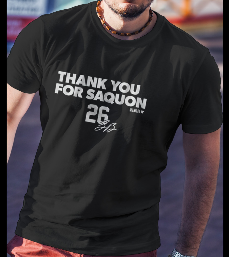 Thank You For Saquon 26 NFLPA Signature Philadelphia Eagles NFL T-Shirt