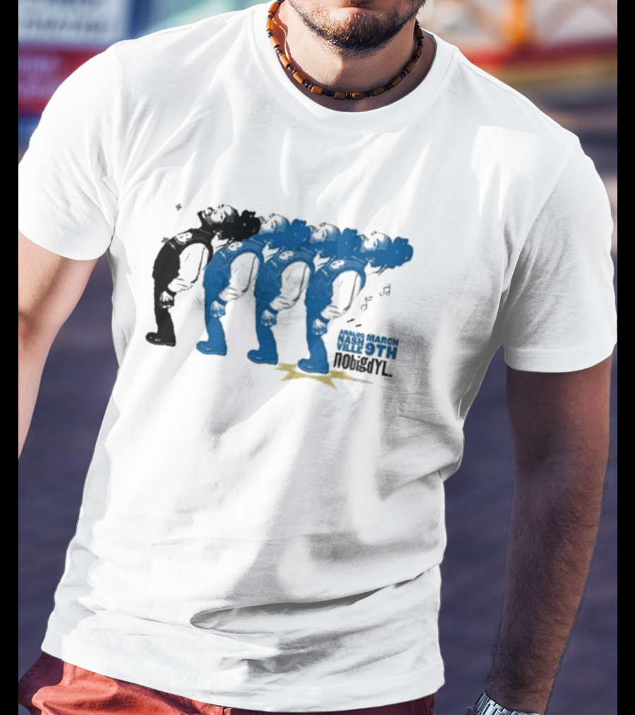 Nobigdyl Unplugged Analog March Nashville 9th Star-Striped Figures T-Shirt