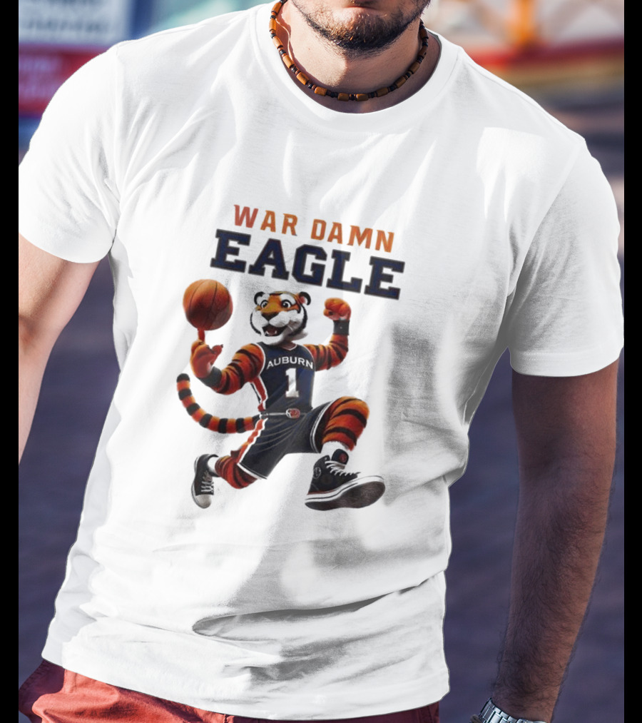 Auburn Tigers War Damn Eagle 2025 Basketball Mascot NCAA T-Shirt