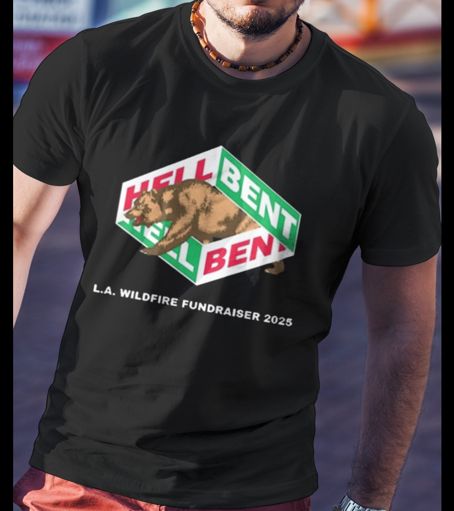 Cloonee Hellbent L.A. Wildfire Fundraiser 2025 California Republic Bear T-Shirt